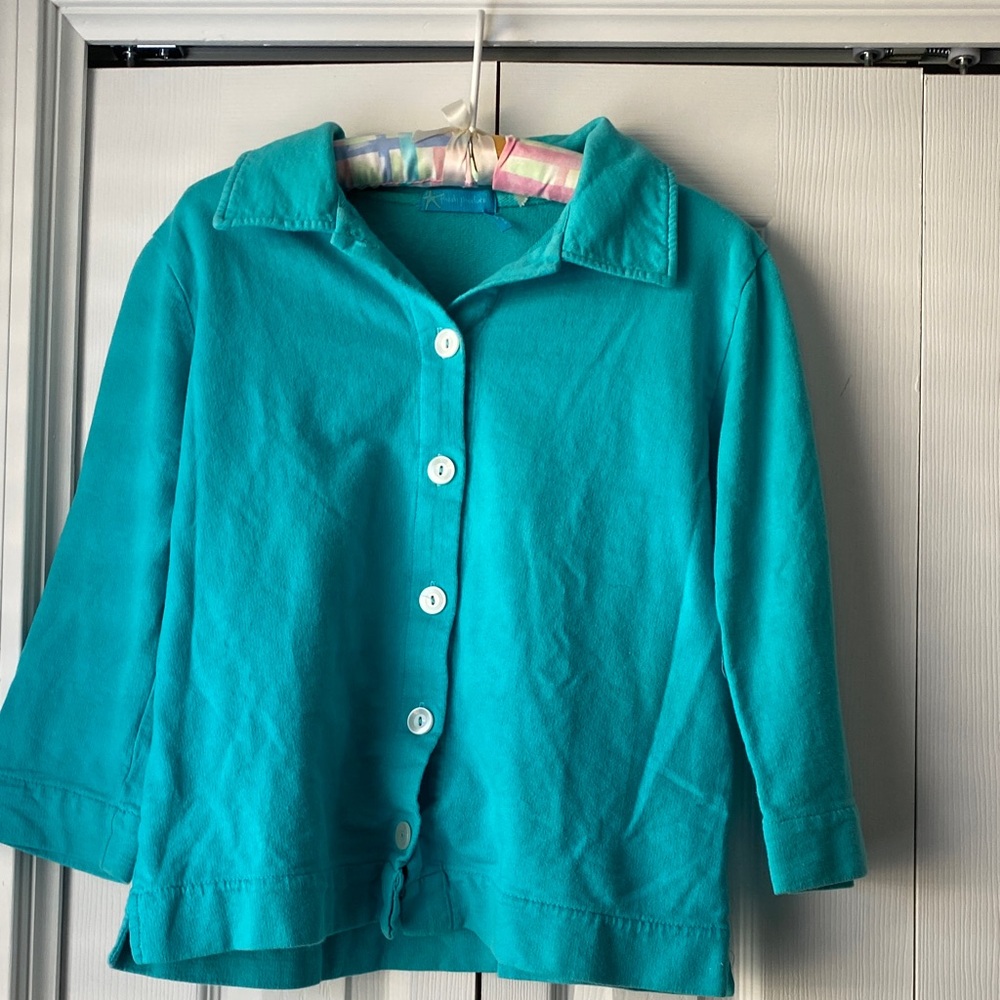 fresh produce Teal Button-Up Shirt